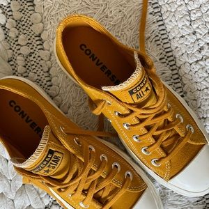 NWOT Yellow Platform Braided Converse